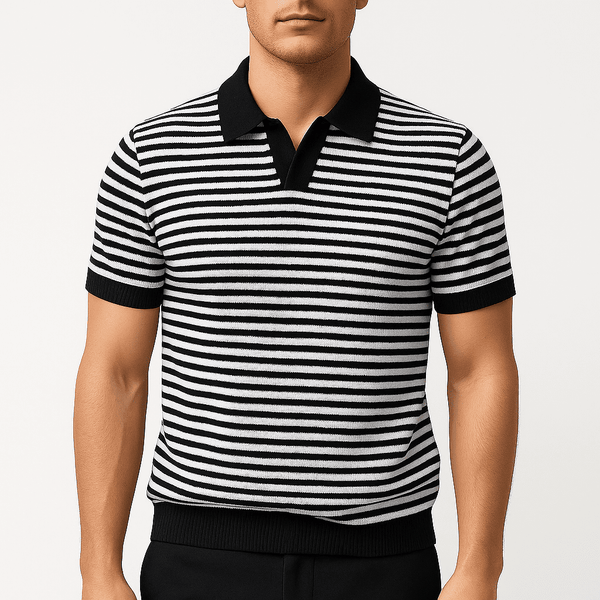 Nolan Striped Knit Polo