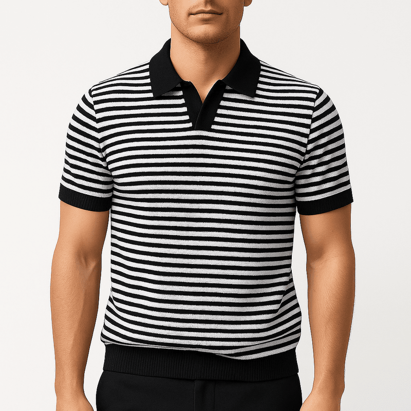 Nolan Striped Knit Polo