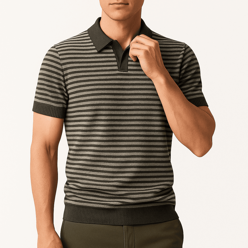 Nolan Striped Knit Polo