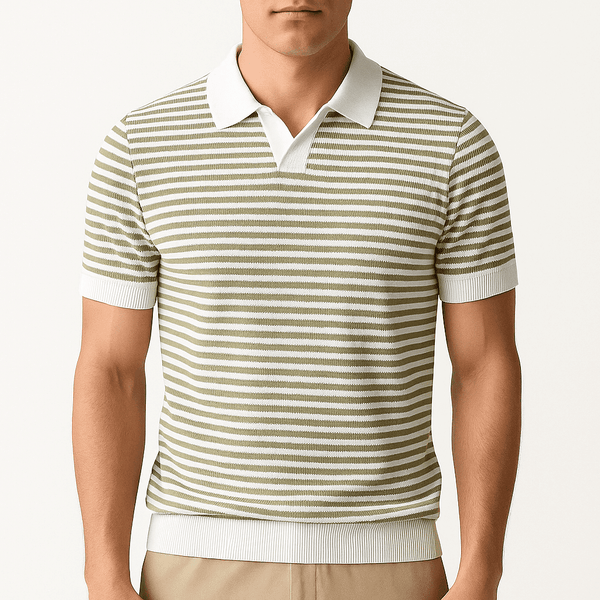 Nolan Striped Knit Polo